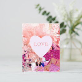 Cartão De Festividades Coração de Bala Rosa Pêssego AMOR