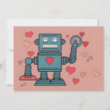 Coração de Robô no Dia dos Namorados Nota de Amor