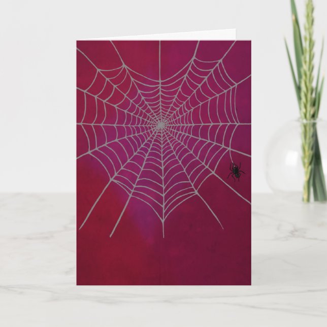 Cartão De Festividades Coração de Spiderweb (Frente)