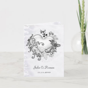 Cartão De Festividades Coração Decorativo (personalizável) Casamento