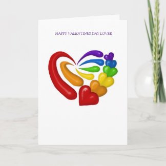Cartão De Festividades coração do arco-íris, FELIZ VALENTINES DAY LOVER