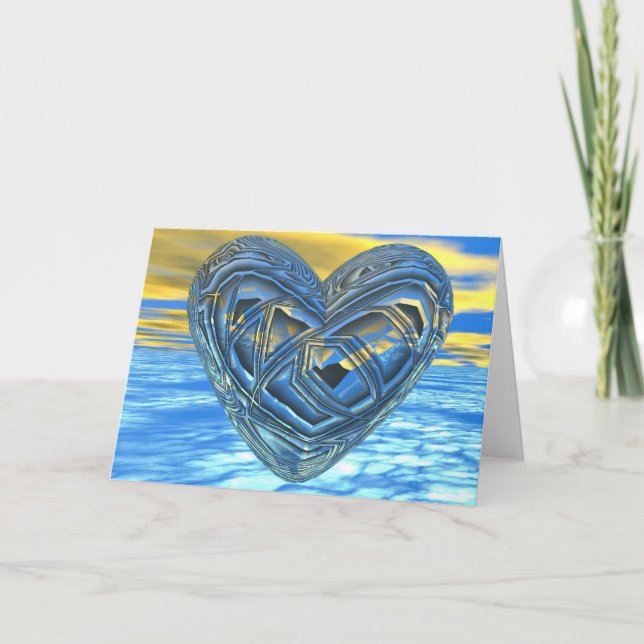 Cartão De Festividades Coração do Namorados 3D (Frente)