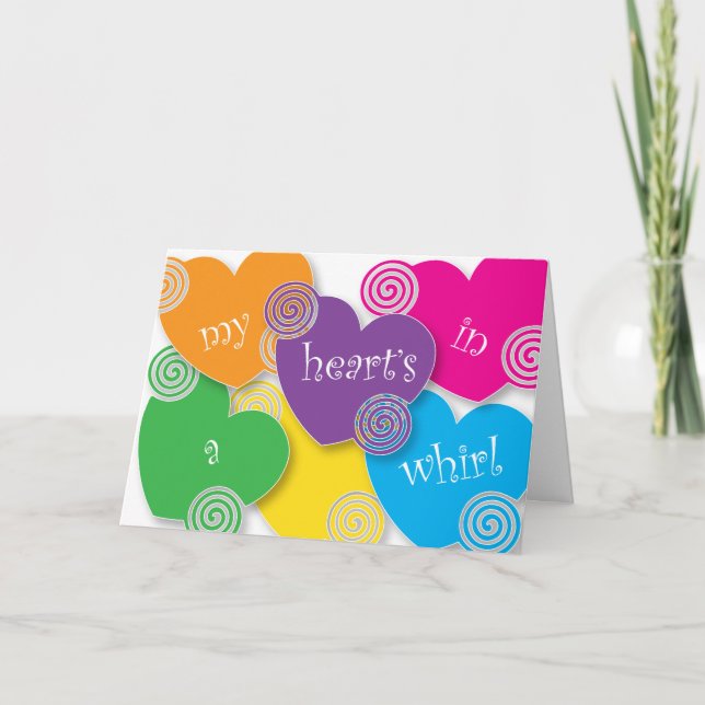 Cartão De Festividades Coração em um Namorados (Frente)