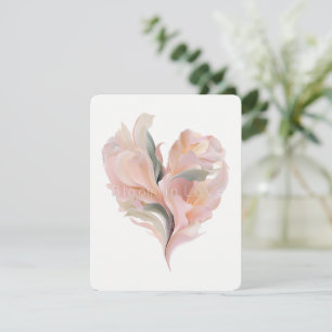 Cartão De Festividades Coração Floral Elegante Abraçando Romântico Pastel