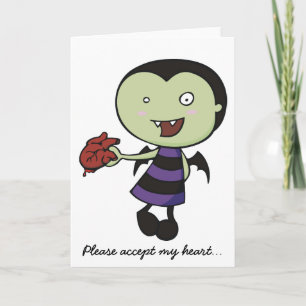 Cartão De Festividades Coração pequeno do vampiro