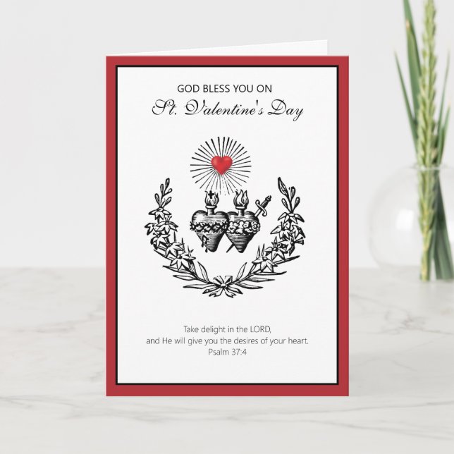 Cartão De Festividades Coração Sagrado Religioso Católico de Jesus namora (Frente)