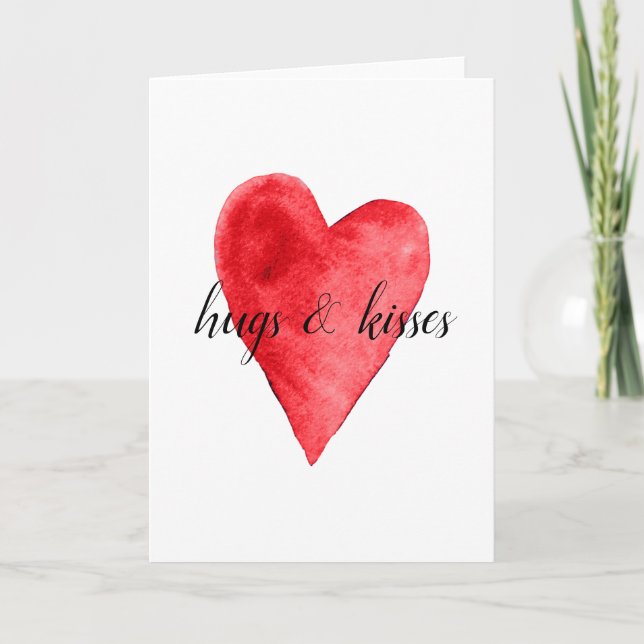 Cartão De Festividades Coração Vermelho (Frente)