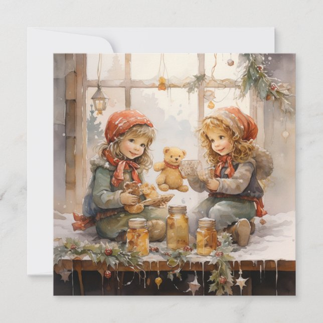 Cartão De Festividades Corações Alegres: Calor no Natal (Frente)