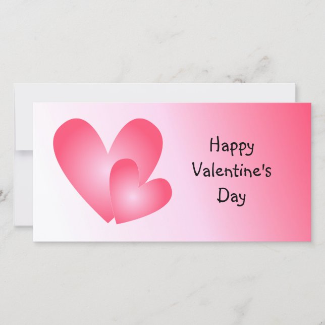 Cartão De Festividades Corações bonitos, rosa e branco (Frente)