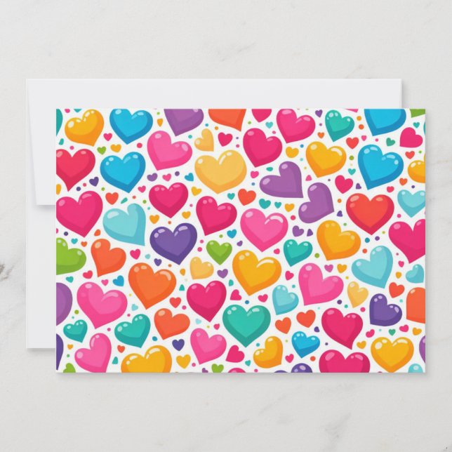 Cartão De Festividades Corações de arco-íris coloridos do Dia dos Namorad (Frente)