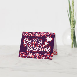 Cartão De Festividades Corações de Be My Valentine vermelhos rosa roxo