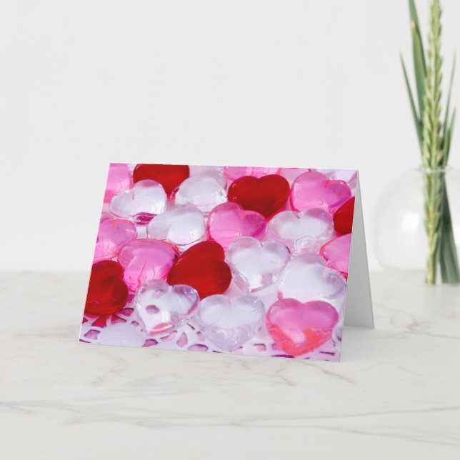 Cartão De Festividades Corações de vidro IV (Frente)