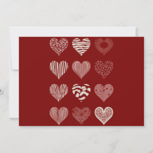 Cartão De Festividades Corações Dia dos Namorados Nove Corações Amor de N
