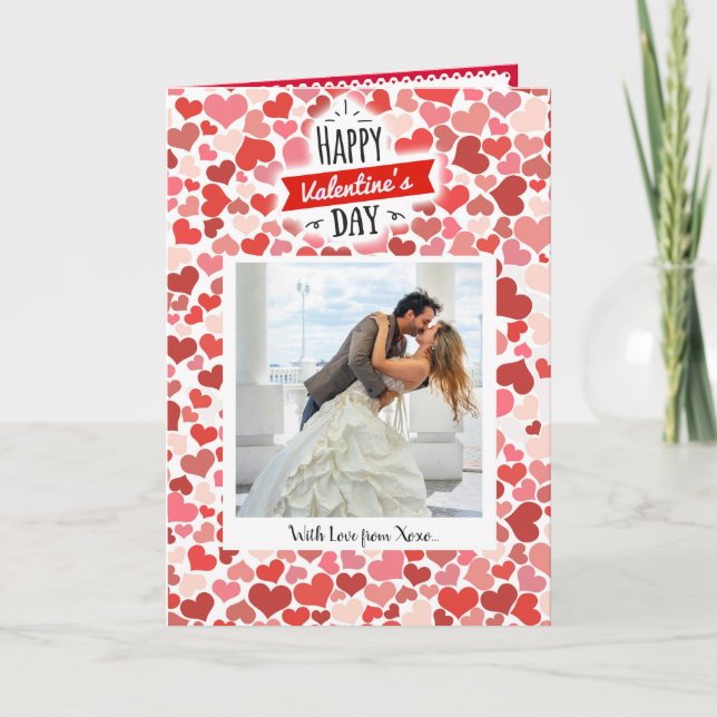 Cartão De Festividades Corações do feliz dia dos namorados (Frente)