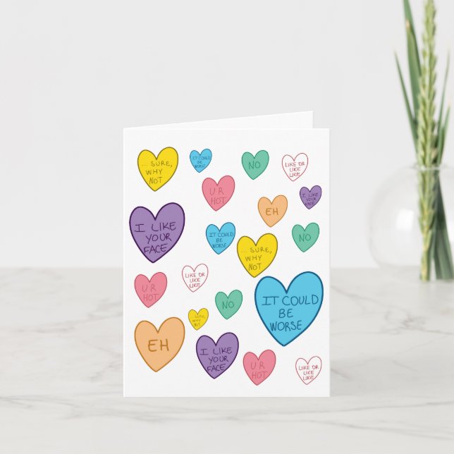 Cartão De Festividades Corações Doces (Frente)