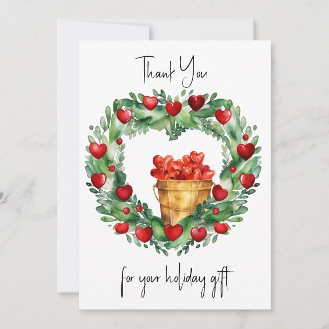 Cartão De Festividades Corações em uma Terra em Vermelho e Dourado (Frente)