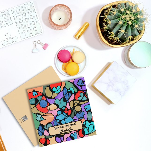 CARTÃO DE FESTIVIDADES CORAÇÕES NEUROGRÁFICAS CORES DIGITAIS (Criador carregado)