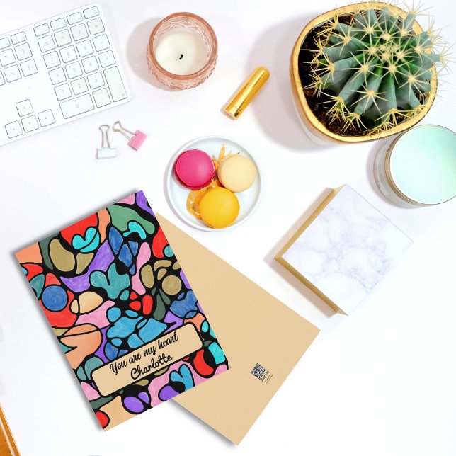 CARTÃO DE FESTIVIDADES CORAÇÕES NEUROGRÁFICAS CORES DIGITAIS (Criador carregado)