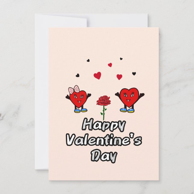 Cartão De Festividades Corações vermelhos fofos (Frente)