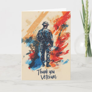 Cartão De Festividades Cores Abstratas Soldado Veterano