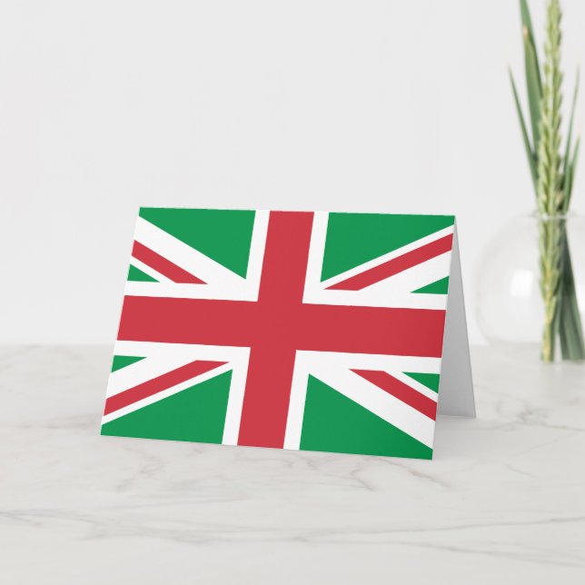 Cartão De Festividades Cores de Natal Union Jack (Frente)