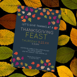 Cartão De Festividades Cores de queda Festa de Banquete de Ação de Graças