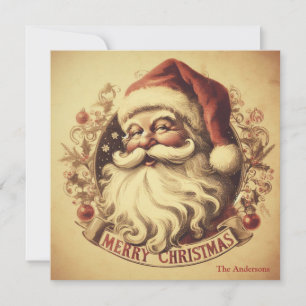Cartão De Festividades Cores mudas à moda 50 Papai Noel
