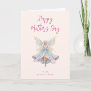 Cartão De Festividades Cores Pastéis do Anjo Mágico no Dia das Mães