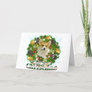 Cartão De Festividades Corgi do Feliz Natal