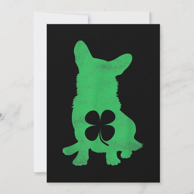 Cartão De Festividades Corgi Dog Shamrock Dia Irlandês de São Patrício (Frente)