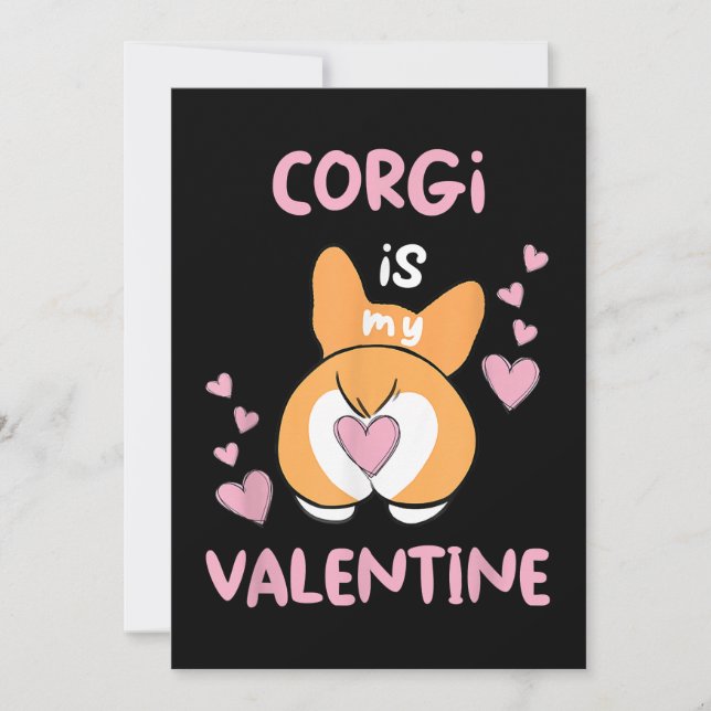 Cartão De Festividades Corgi É Meu Namorados (Frente)