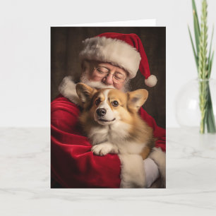 Cartão De Festividades Corgi e Papais noeis