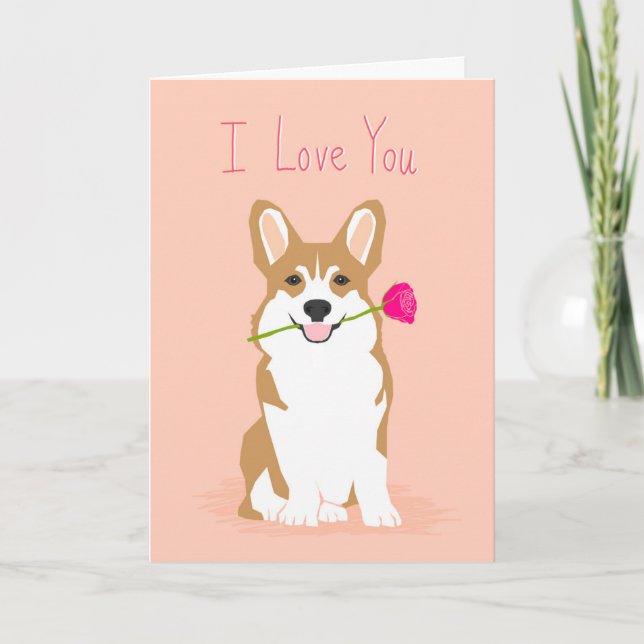 Cartão De Festividades Corgi Love Valentines card (Frente)