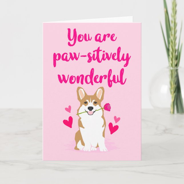 Cartão De Festividades Corgi Valentine's Day Card (Frente)