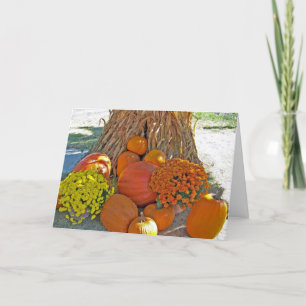 Cartão De Festividades Corn Pumpkins Happy Thanksgiving Greeting Card