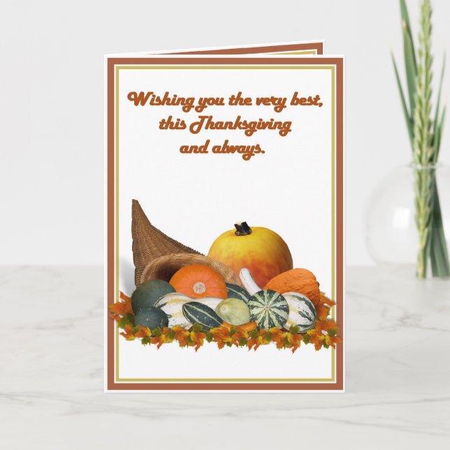 Cartão De Festividades Cornucopia com Chall Gourds (Frente)