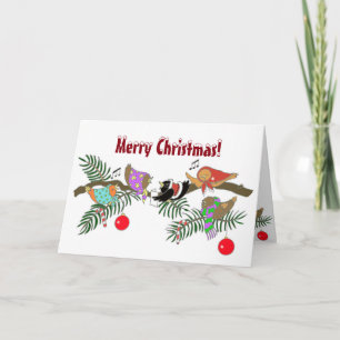 Cartão De Festividades Coro de Pássaros Natal Arte Folclórica Ucraniana