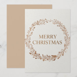 Cartão De Festividades Coroa Botânica Elegante Feliz Natal Feriado
