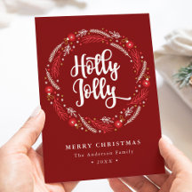 Coroa de Enfeite de Natal Holly Jolly Sem-Foto