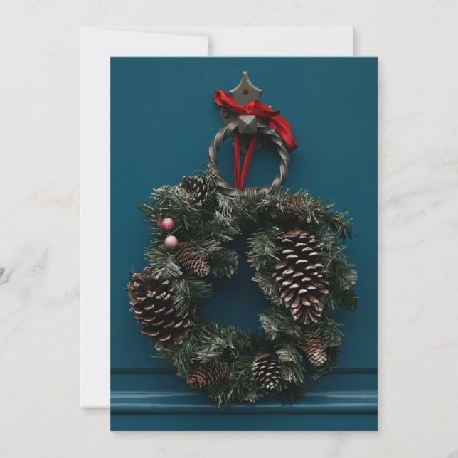 Cartão De Festividades coroa de Natal (Frente)