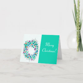 Cartão De Festividades Coroa de Natal Abstrata em Duas Cores