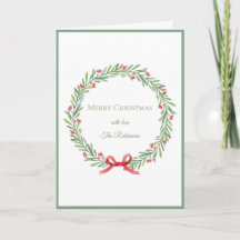 Coroa de Natal Alegre com Letra Elegante