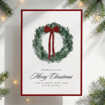 Coroa de Natal aquarela com borda vermelha sem fot