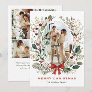 Cartão De Festividades Coroa de Natal Boho Country Funky 5 Foto
