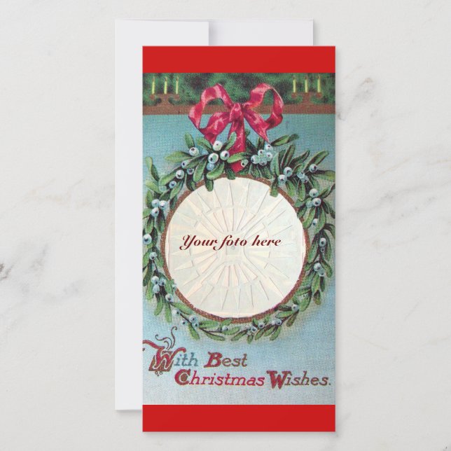 CARTÃO DE FESTIVIDADES COROA DE NATAL COM MISTLETOES (Frente)