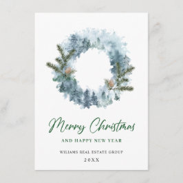 Cartão De Festividades Coroa de Natal de Azevinho Festivo Saudação Corpor