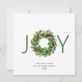 Cartão De Festividades Coroa de Natal de Cones de Pinheiro com Frutas de 