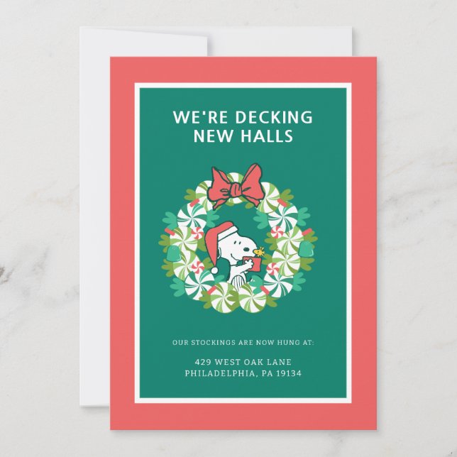 Cartão De Festividades Coroa de Natal de Hortelã Feliz Natal (Frente)