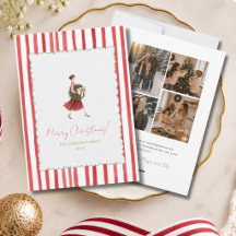 Coroa de Natal de Mulher Elegante Listras Vermelha