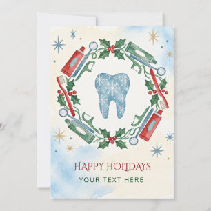 Cartão De Festividades Coroa de Natal Dental Dentista Natal